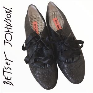 Betsey Johnson glitter oxfords